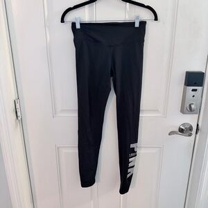 PINK Victoria’s Secret Active Leggings S | Black Glitter Logo